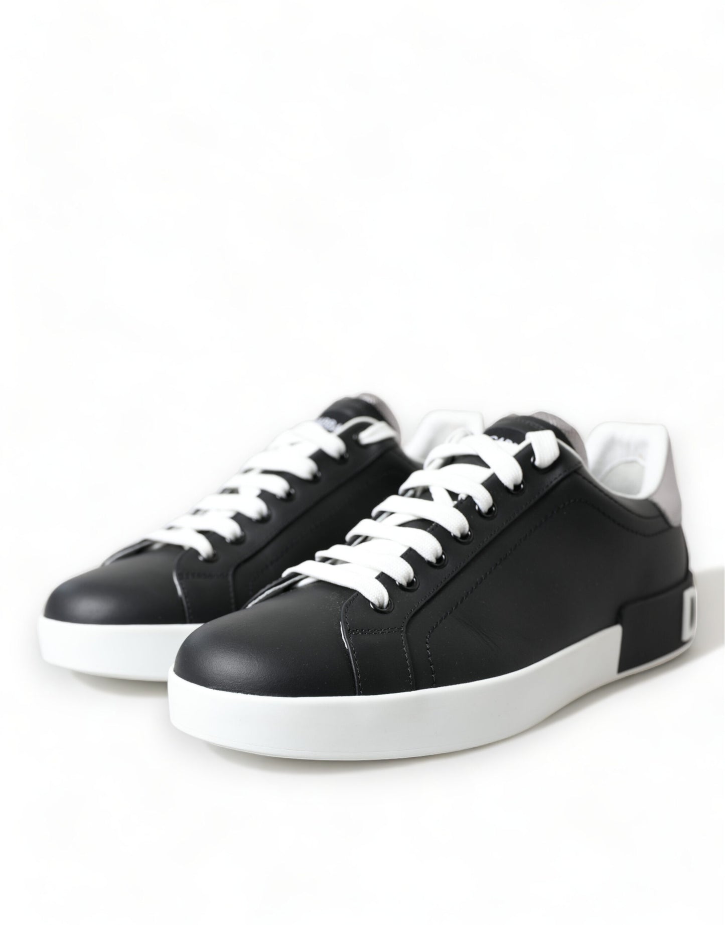 Dolce & Gabbana Black White Portofino Low Top Sneakers Men Shoes