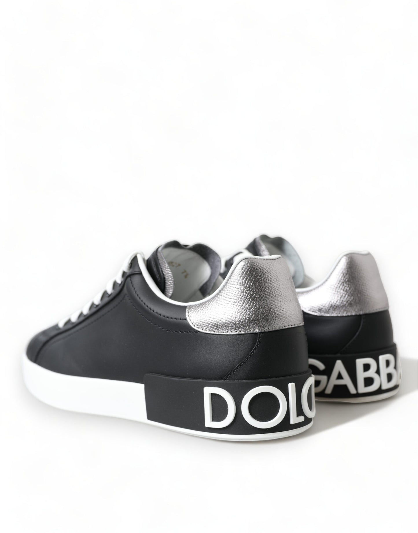 Dolce & Gabbana Black White Portofino Low Top Sneakers Men Shoes