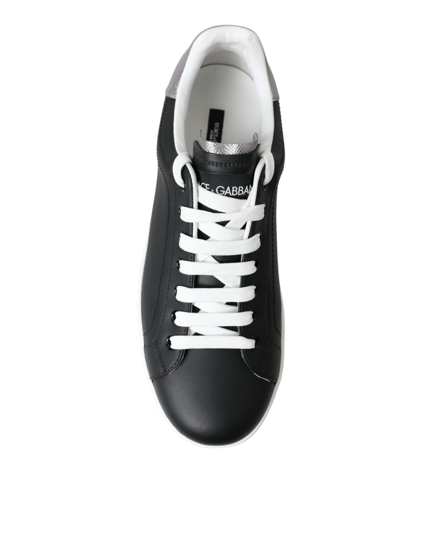 Dolce & Gabbana Black White Portofino Low Top Sneakers Men Shoes