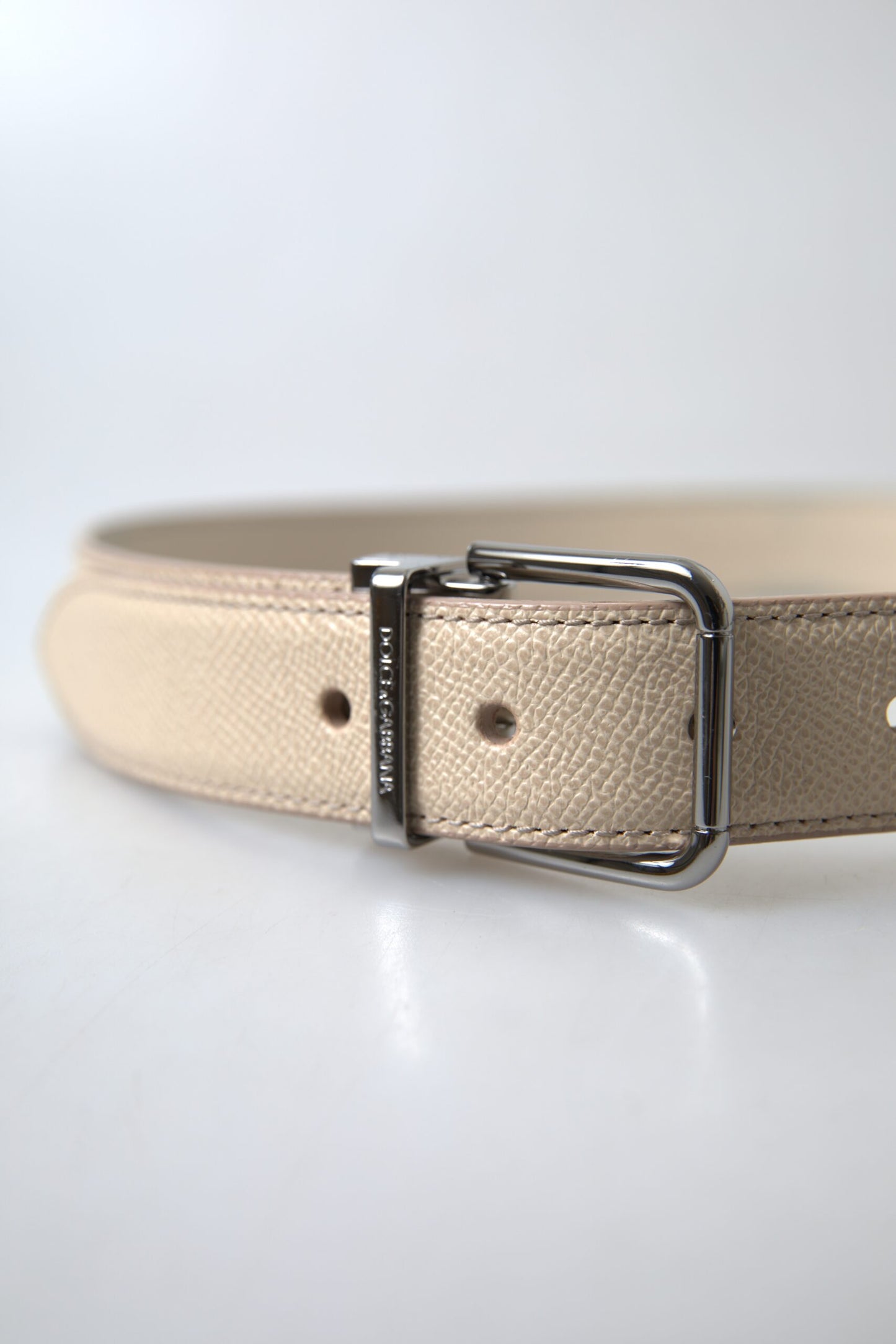 Dolce & Gabbana Chic Beige Italian Leather Belt