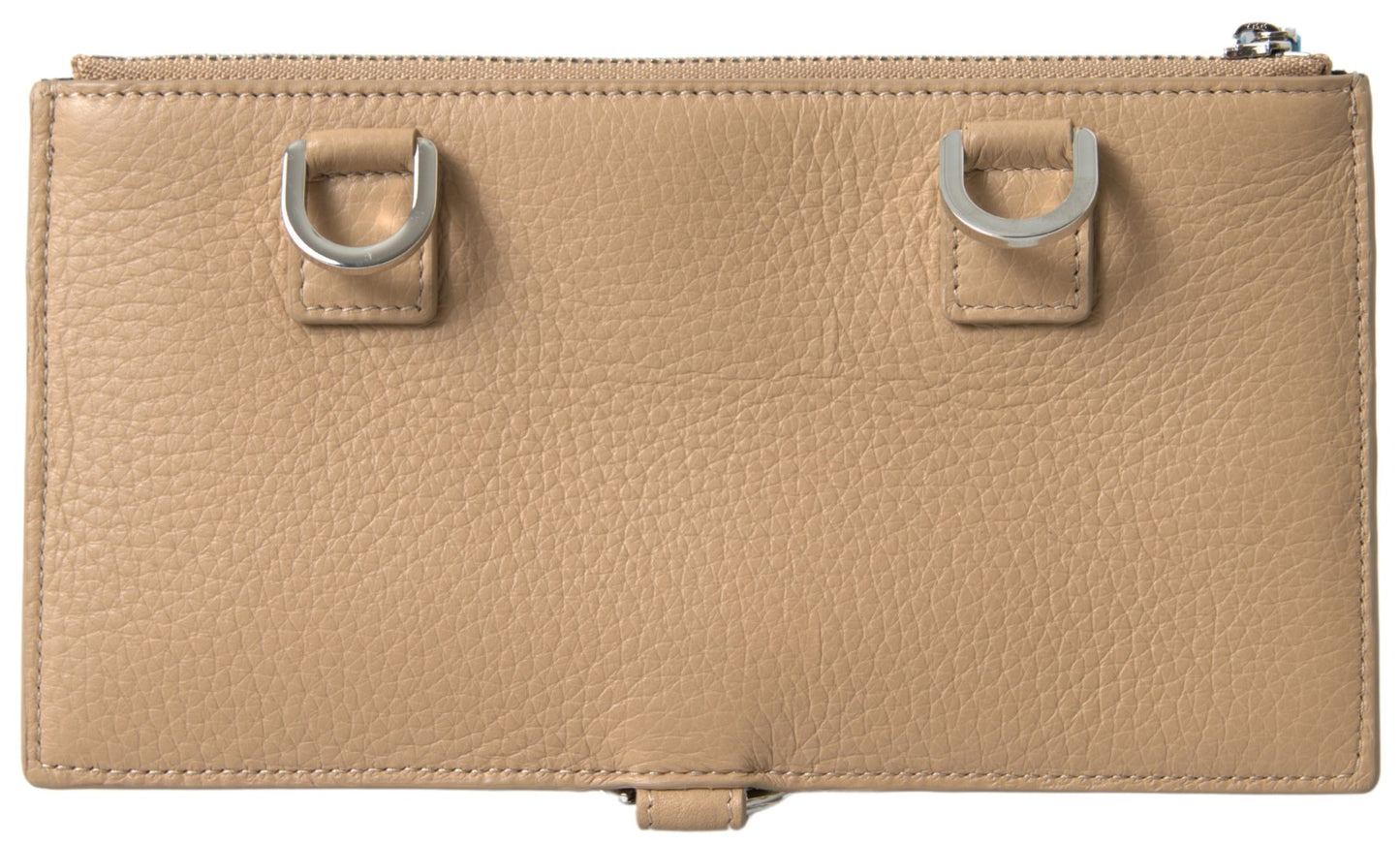 Dolce & Gabbana Elegant Beige Leather Wallet with Detachable Strap