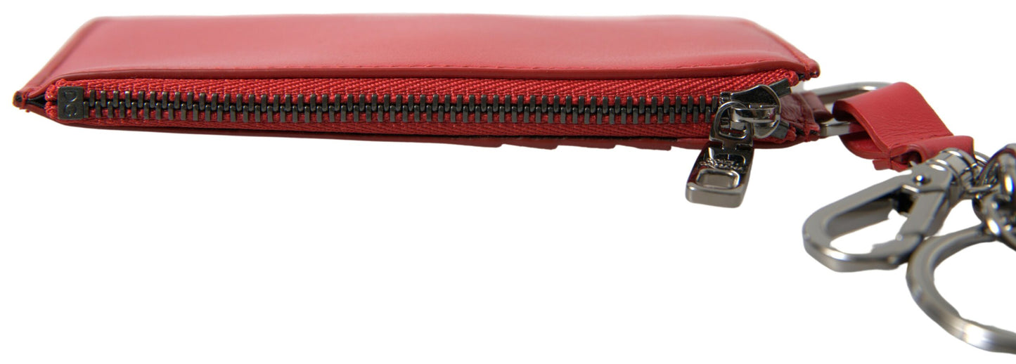 Dolce & Gabbana Chic Red Leather Card Holder Wallet