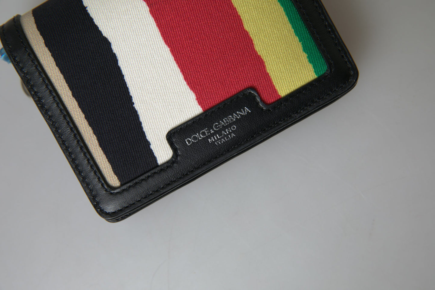 Dolce & Gabbana Multicolor Bifold Leather Wallet with Strap