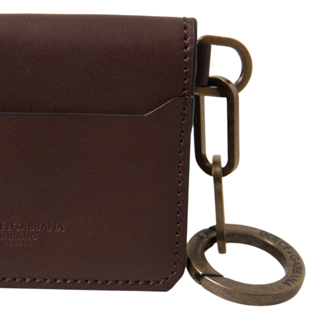 Dolce & Gabbana Elegant Brown Leather Cardholder