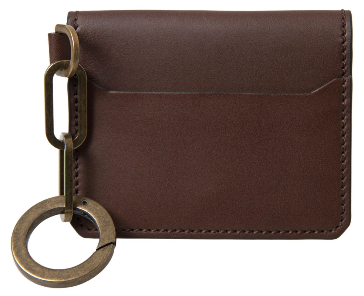 Dolce & Gabbana Elegant Brown Leather Cardholder