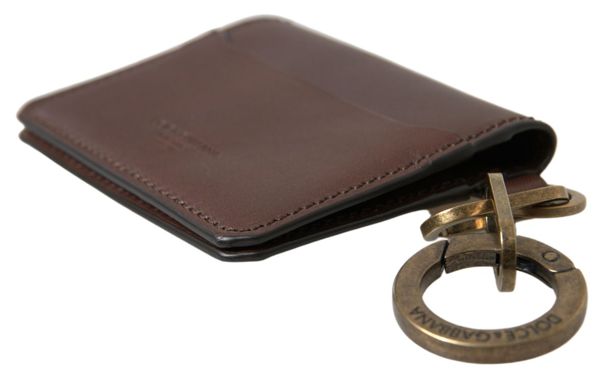 Dolce & Gabbana Elegant Brown Leather Cardholder