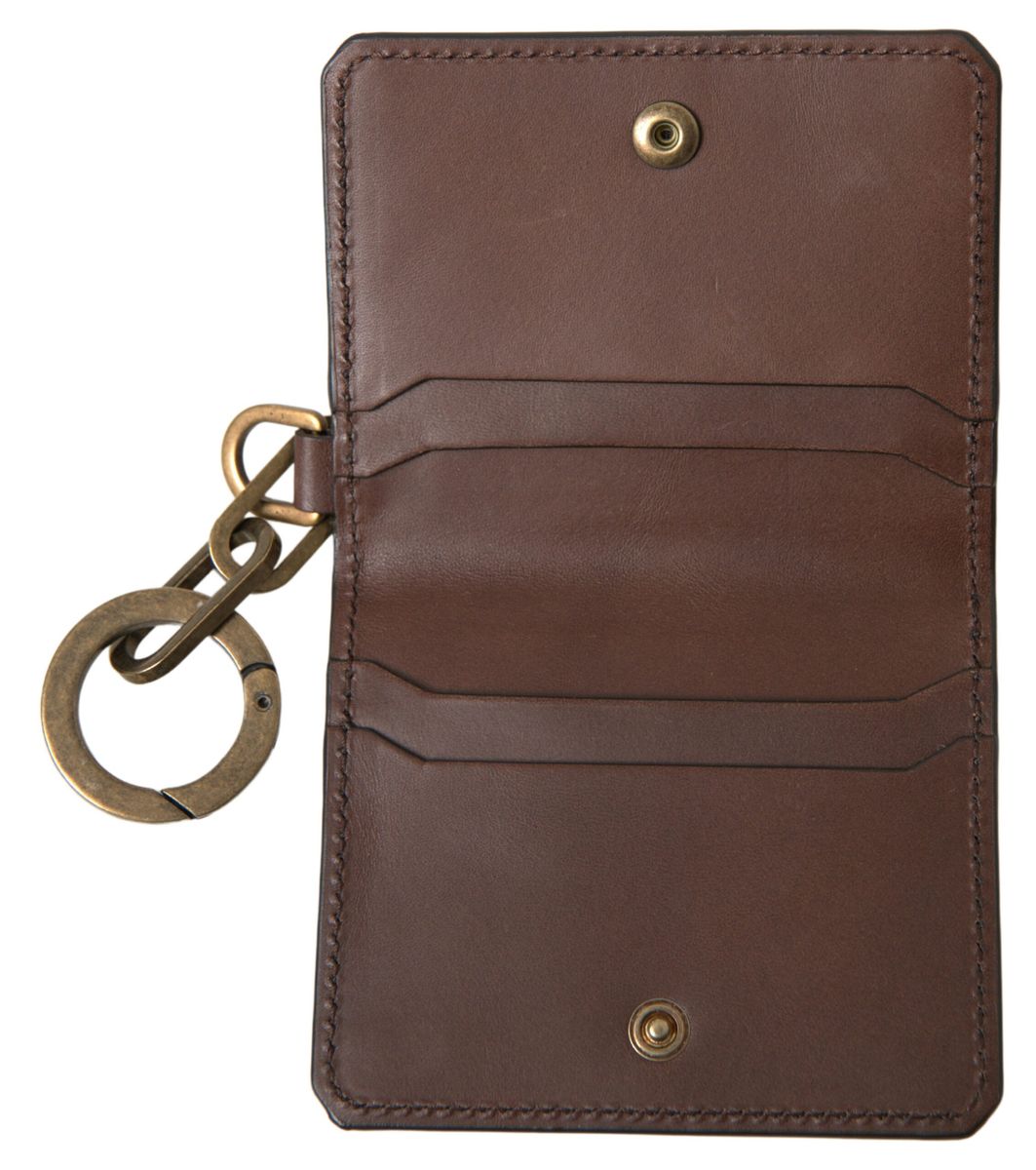 Dolce & Gabbana Elegant Brown Leather Cardholder