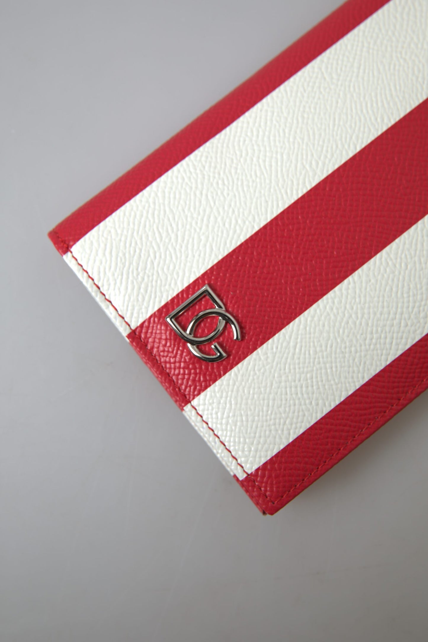 Dolce & Gabbana Elegant Striped Leather Passport Holder