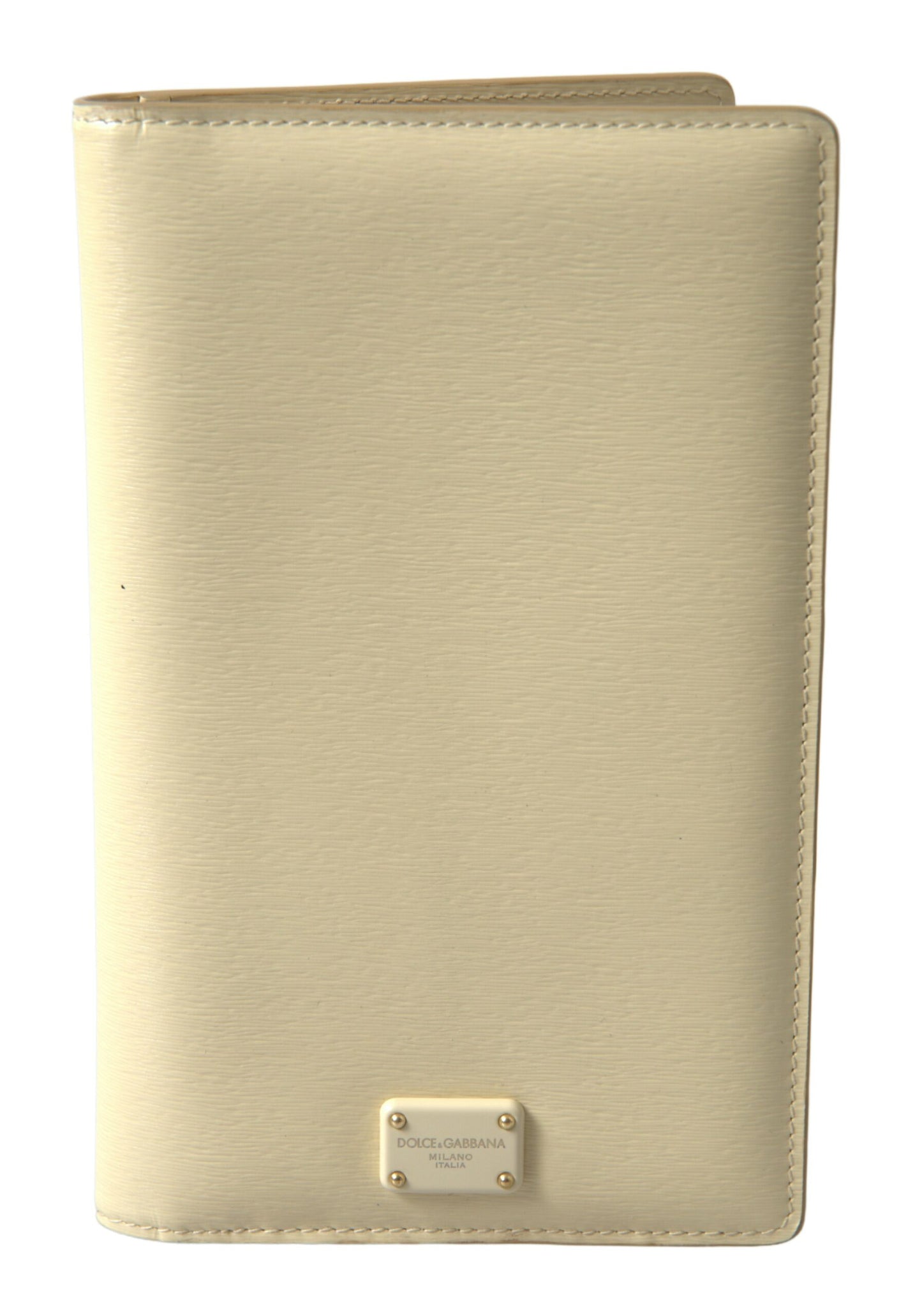 Dolce & Gabbana Elegant Beige Leather Passport Holder