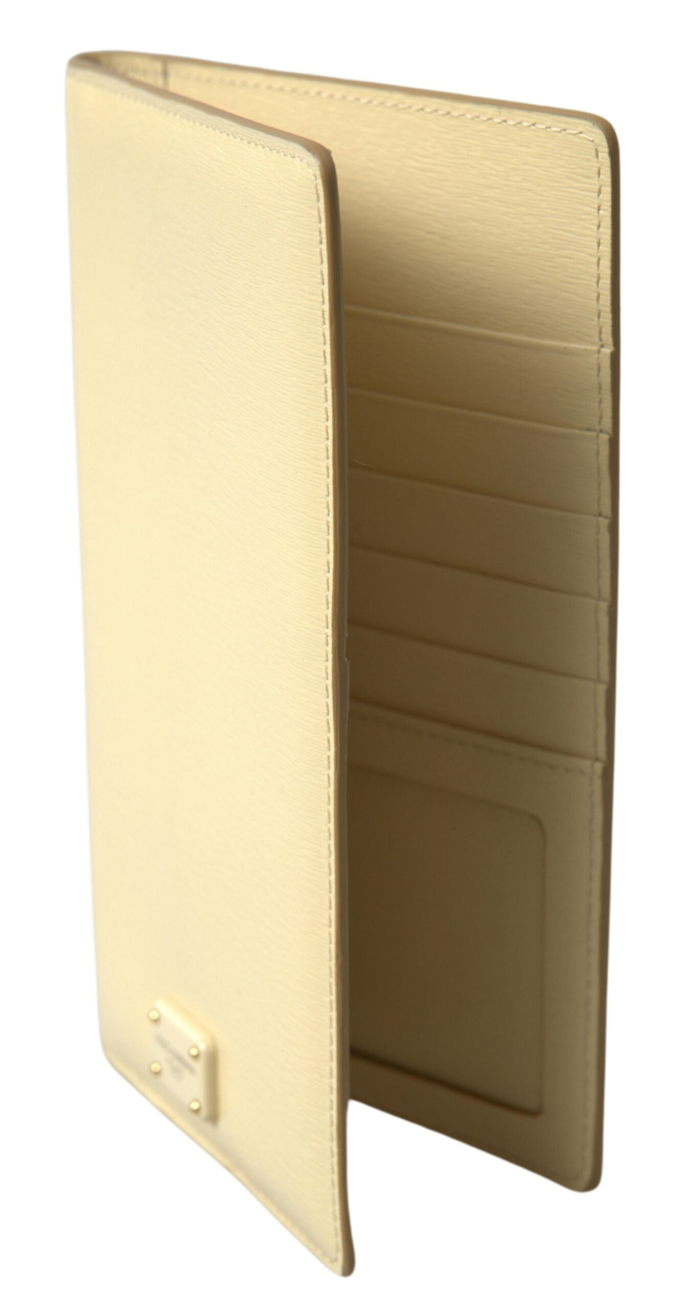 Dolce & Gabbana Elegant Beige Leather Passport Holder