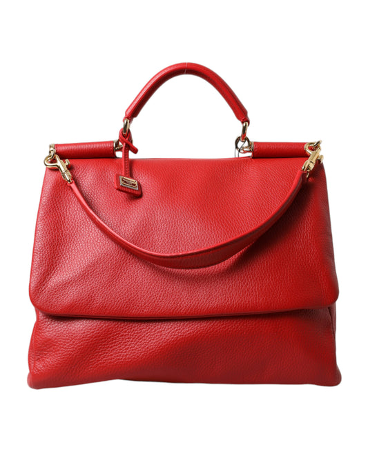 Dolce & Gabbana Elegant Deerskin Medium Shoulder Bag in Red