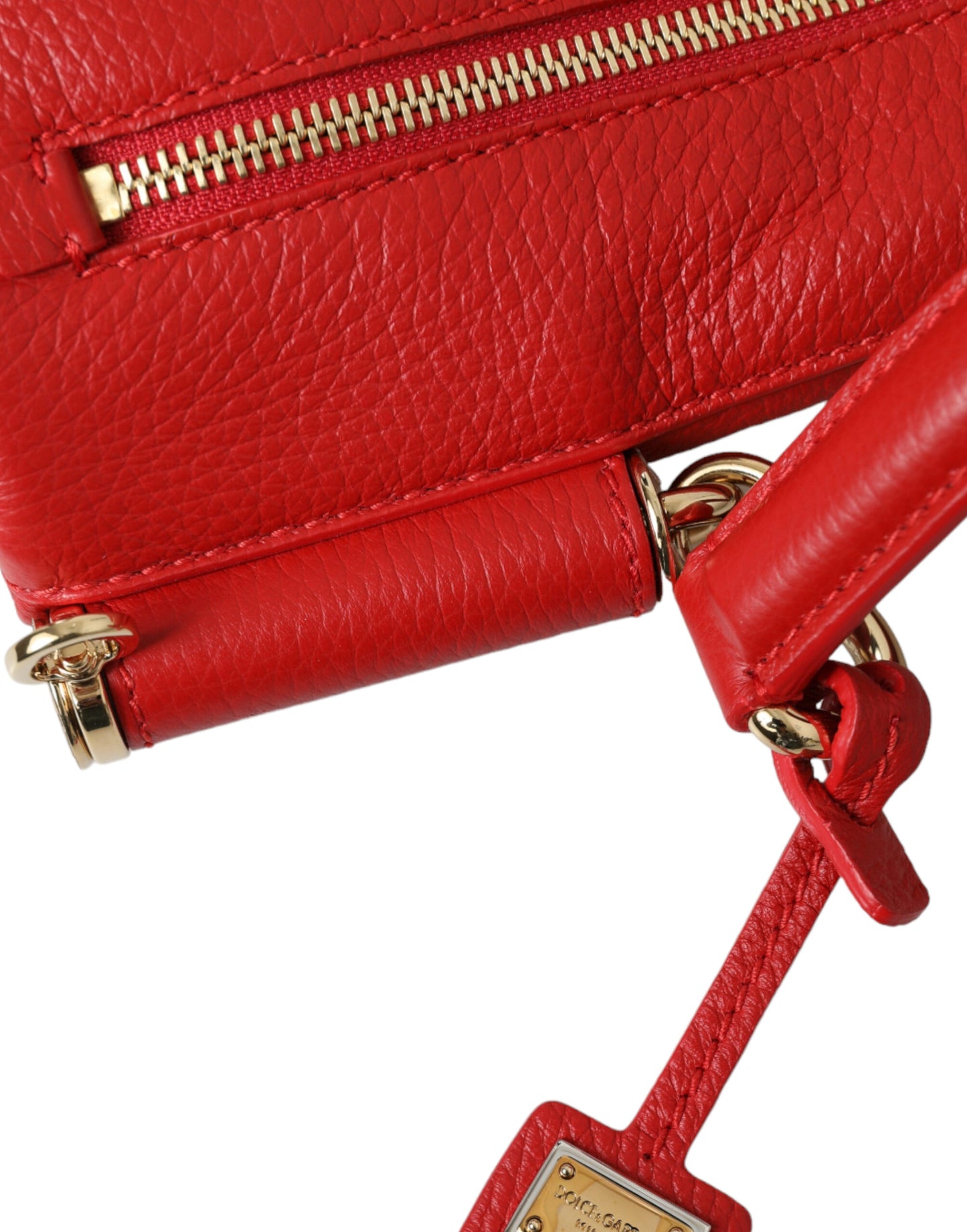 Dolce & Gabbana Elegant Deerskin Medium Shoulder Bag in Red