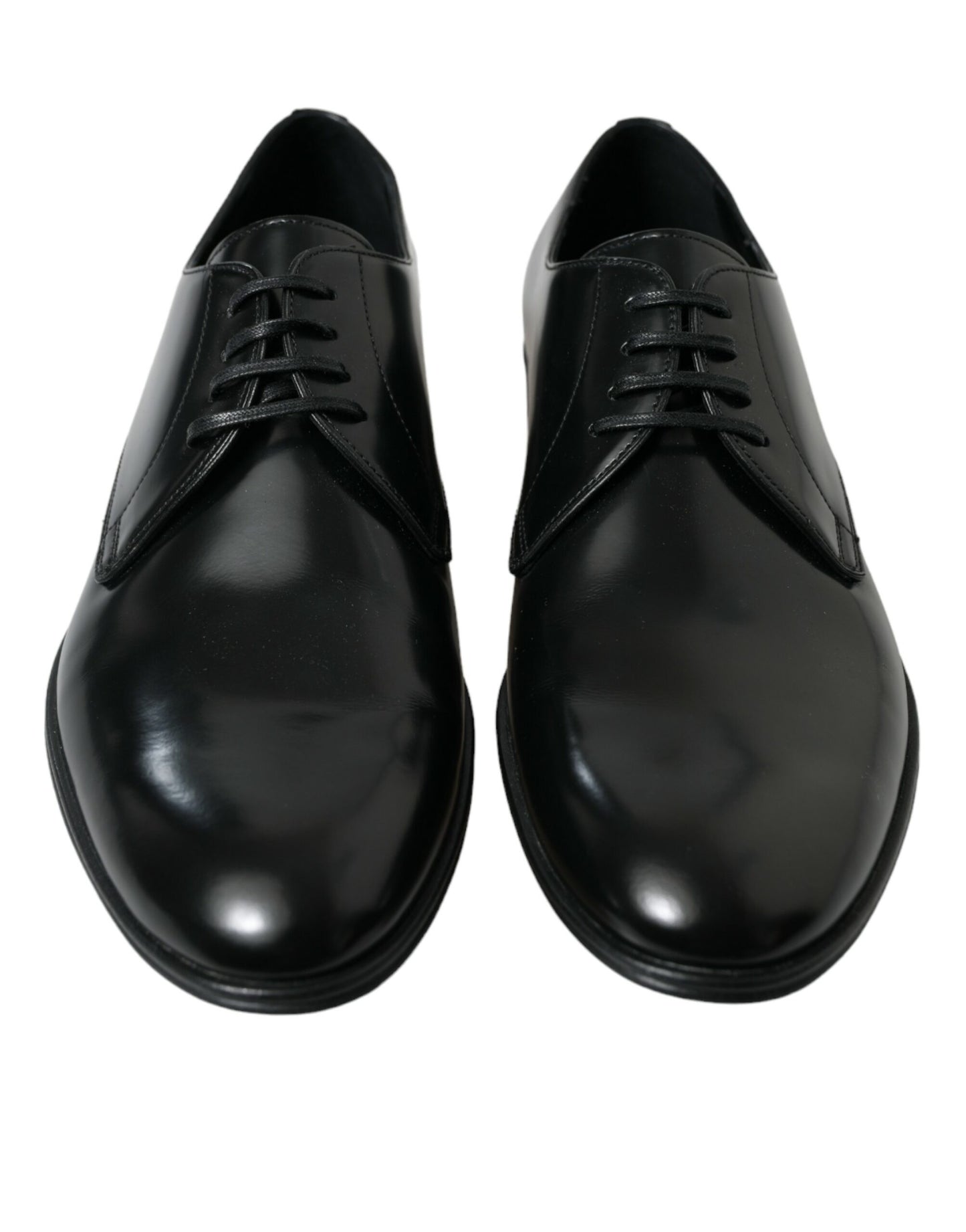 Dolce & Gabbana Black Leather Lace Up Men Dress Derby Shoes