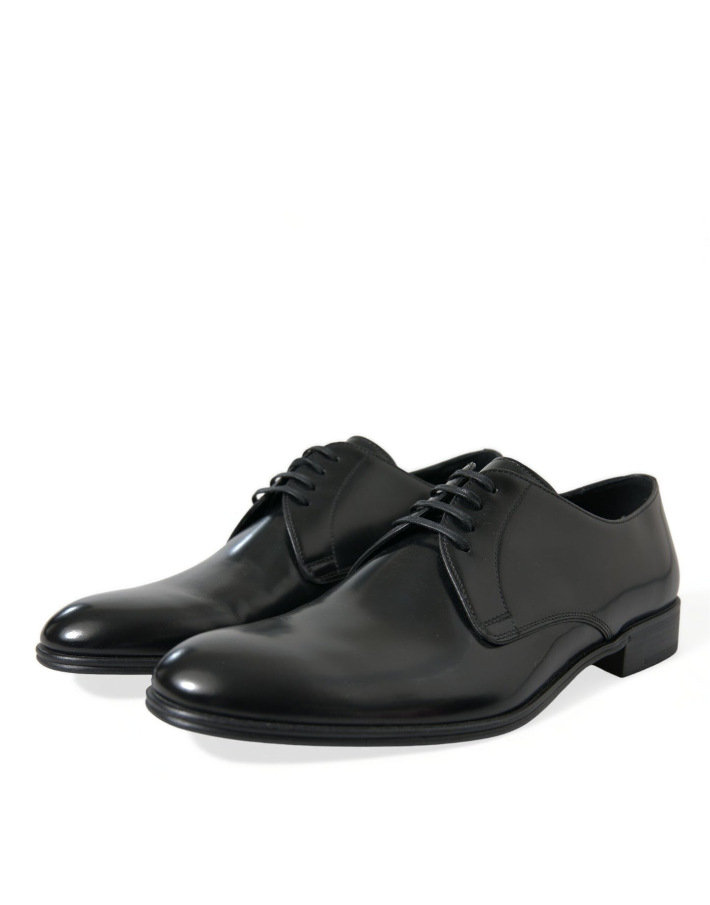 Dolce & Gabbana Black Leather Lace Up Men Dress Derby Shoes