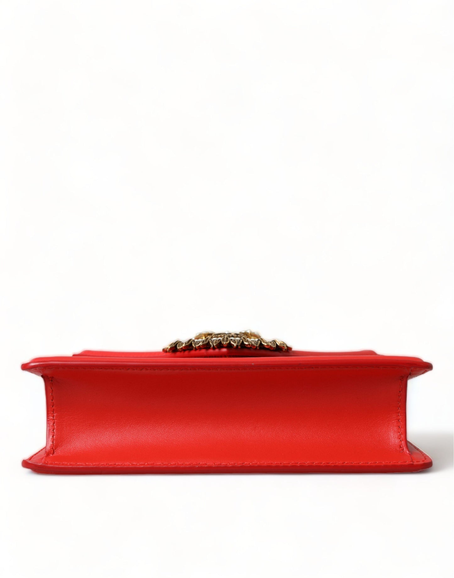 Dolce & Gabbana Elegant Red Leather Devotion Envelope Bag