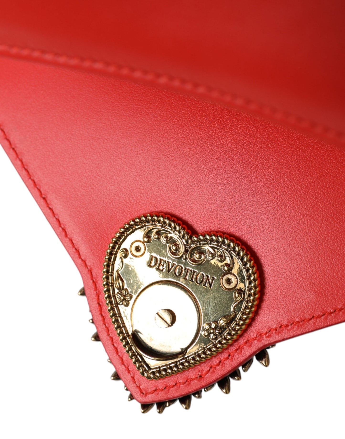 Dolce & Gabbana Elegant Red Leather Devotion Envelope Bag