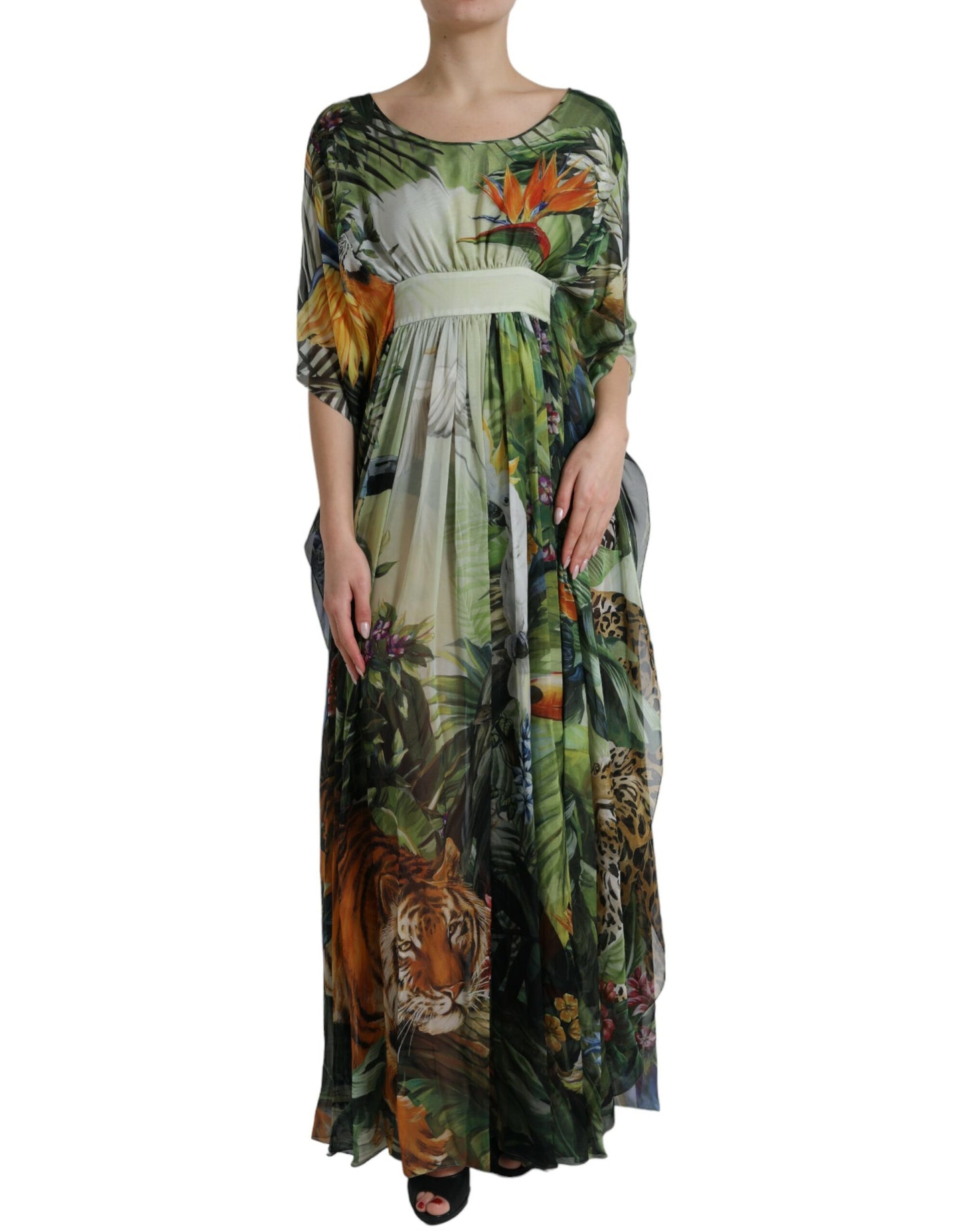 Dolce & Gabbana Multicolor Jungle Print A-line Maxi Dress