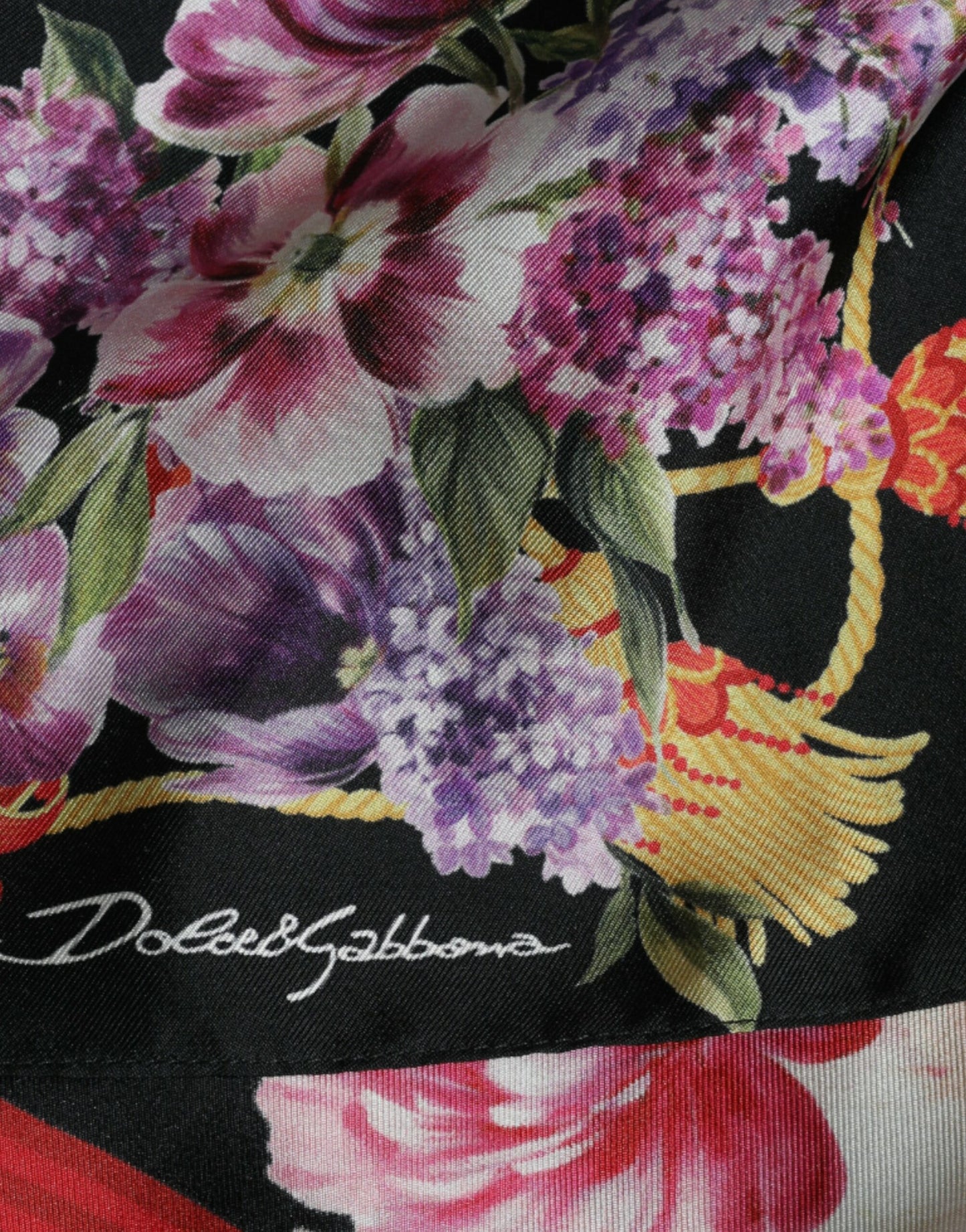 Dolce & Gabbana Multicolor Floral Print Silk Twill Gown Dress