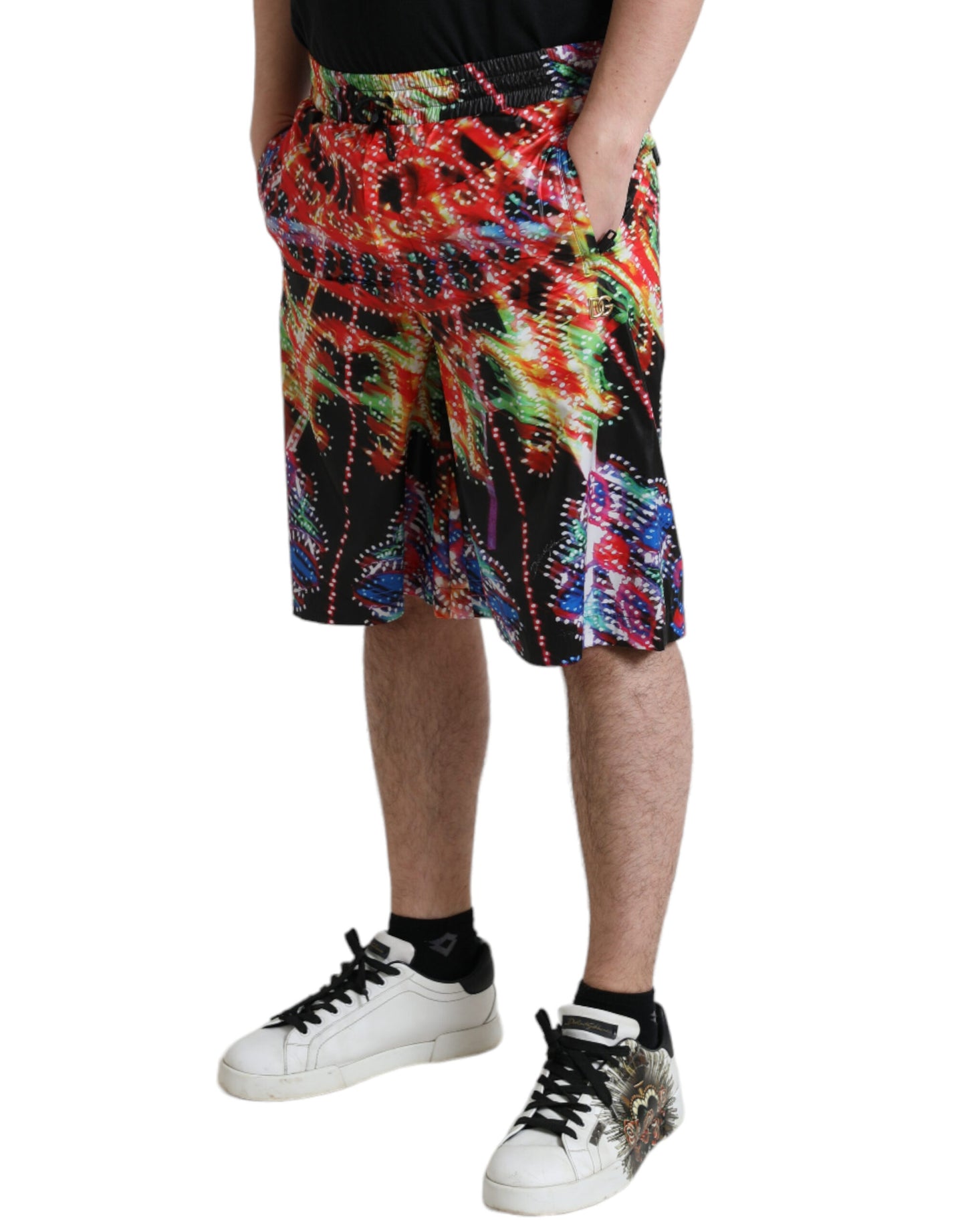 Dolce & Gabbana Multicolor Luminarie Print Men Bermuda Shorts