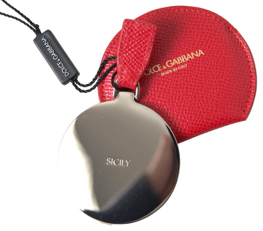 Dolce & Gabbana Elegant Red Leather Mirror Holder