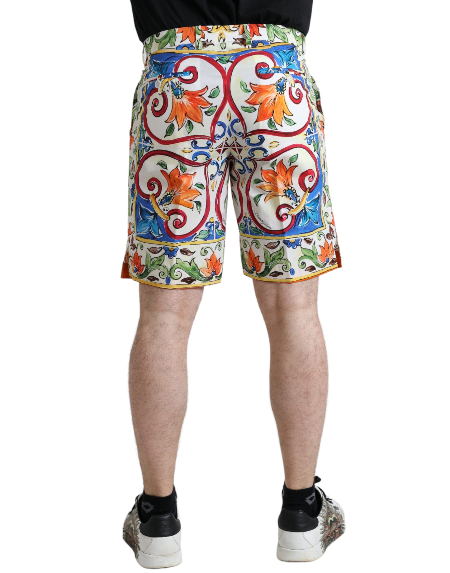 Dolce & Gabbana Multicolor Majolica Print Men Bermuda Shorts