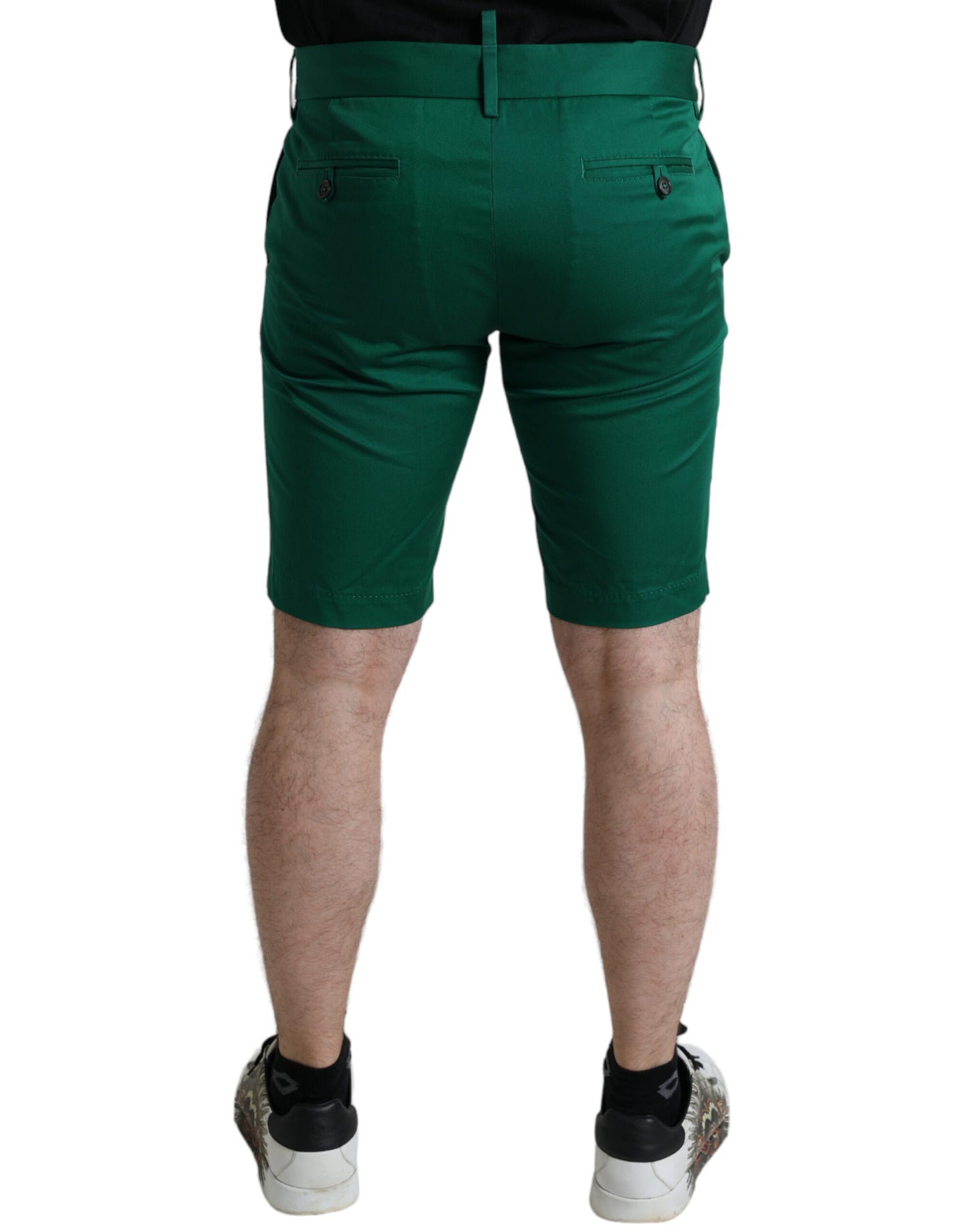 Dolce & Gabbana Deep Green Cotton Stretch Men Bermuda Shorts