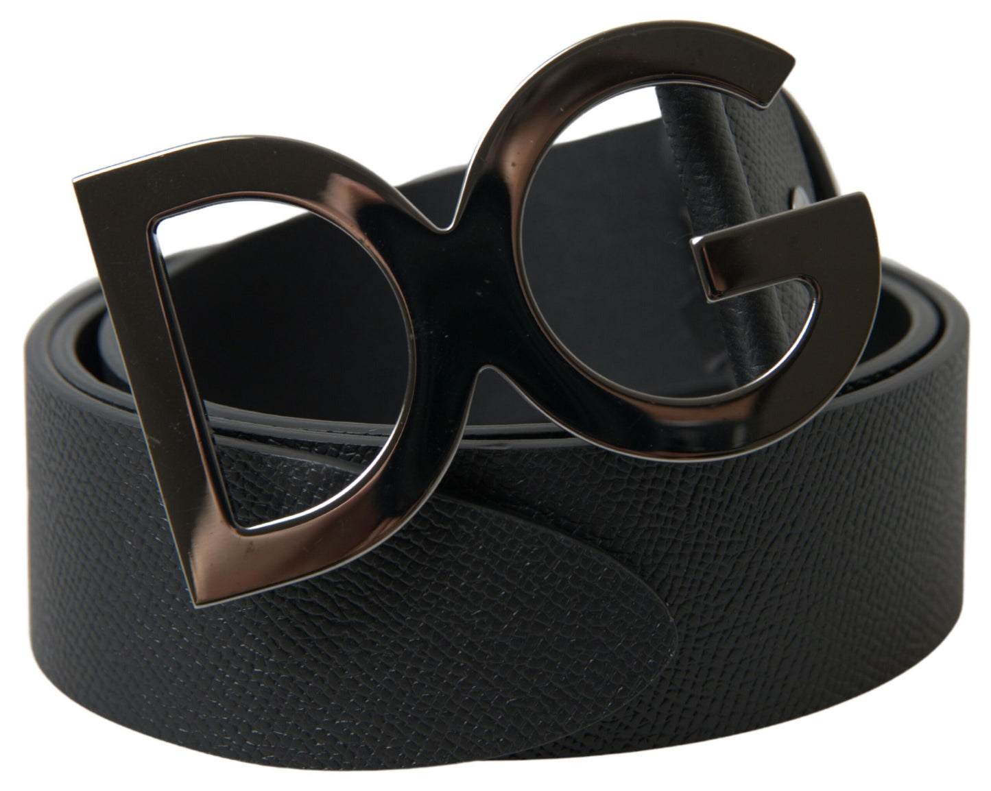 Dolce & Gabbana Elegant Black Leather Belt with Metal Buckle