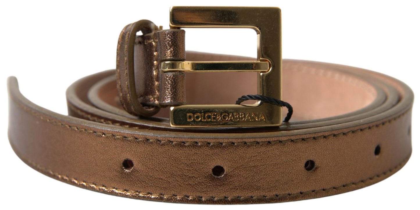 Dolce & Gabbana Bronze Italian Leather Belt