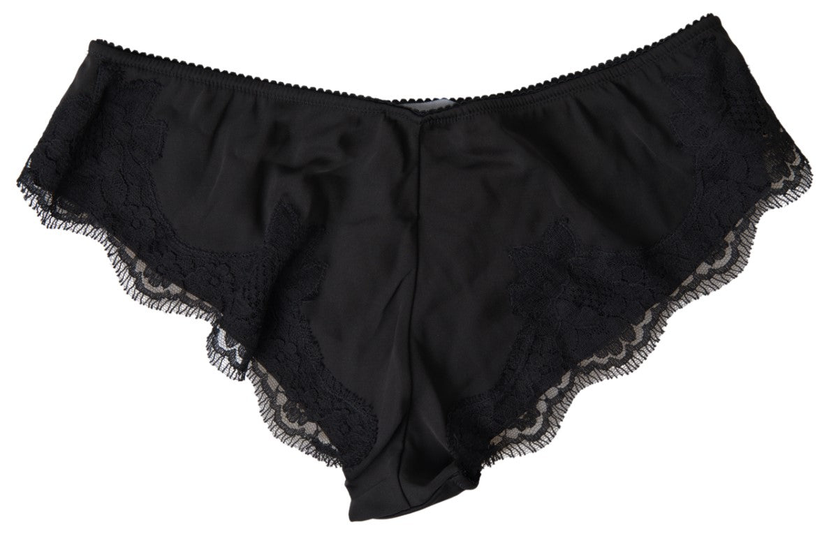 Dolce & Gabbana Elegant Black Silk Blend Panties