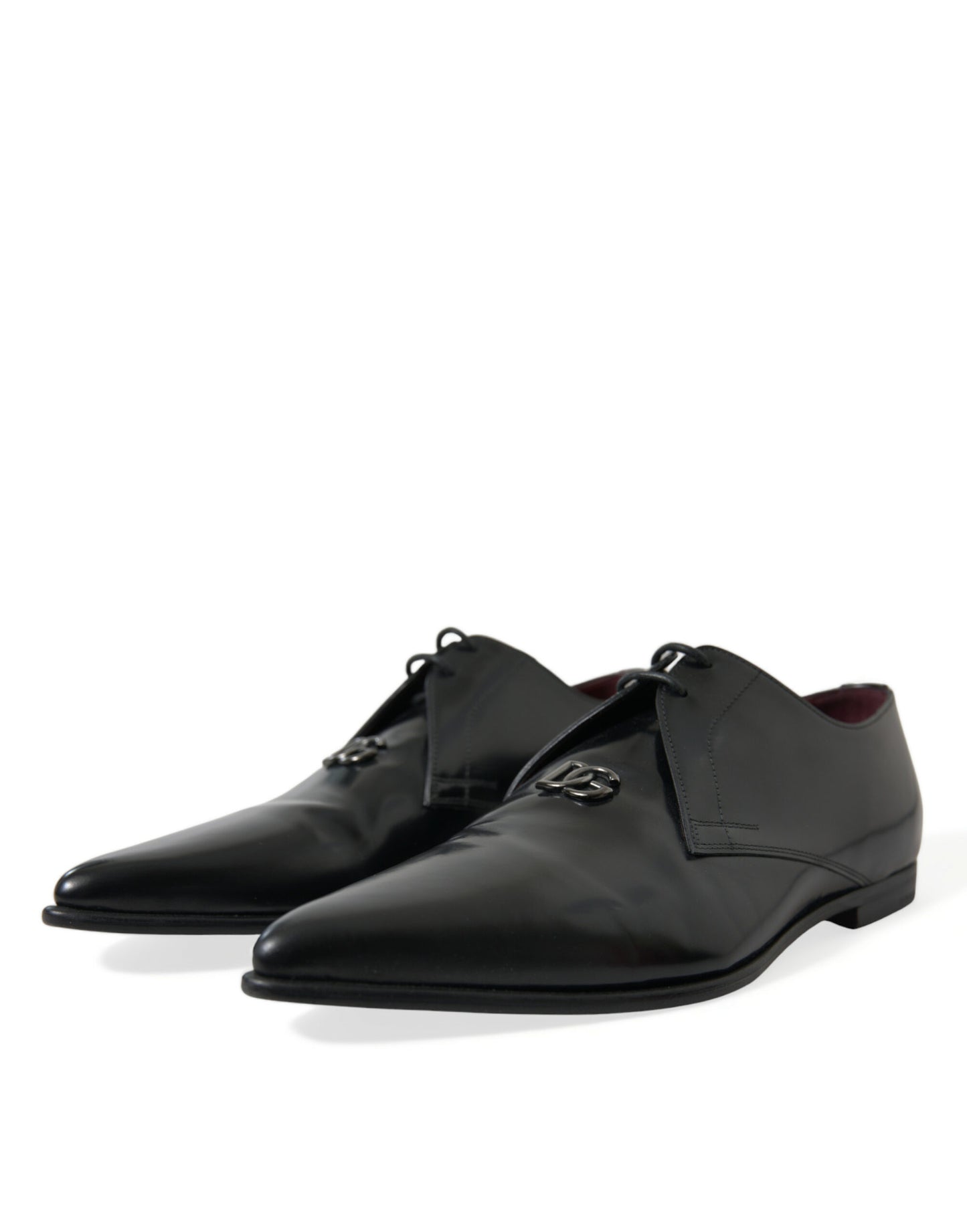 Dolce & Gabbana Black Leather Lace Up Formal Derby Dress Shoes