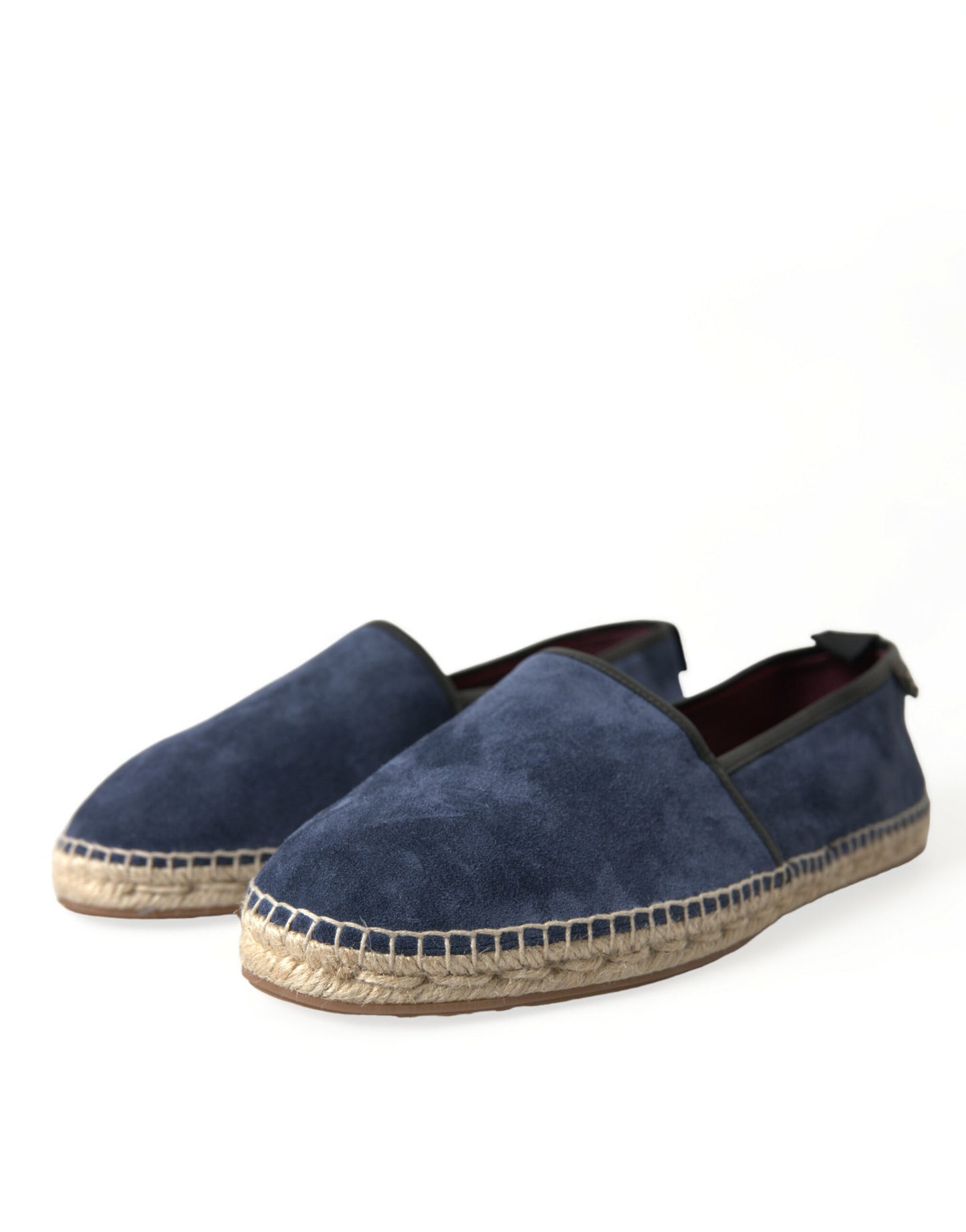 Dolce & Gabbana Blue Leather Suede Slip On Espadrille Shoes