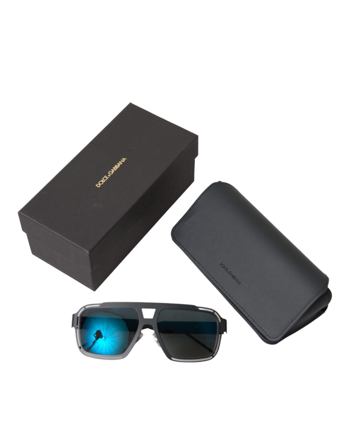 Dolce & Gabbana Matte Black Chic Metal Sunglasses