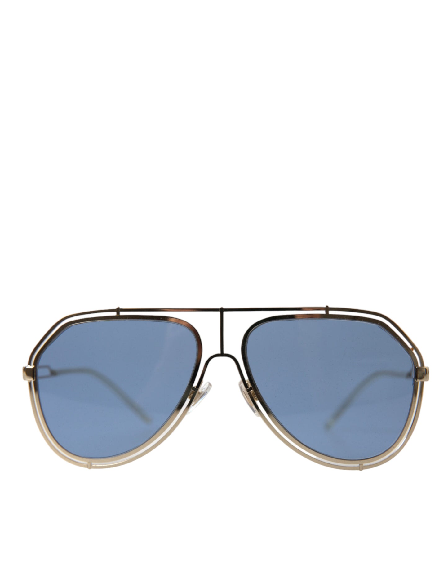 Dolce & Gabbana Elegant Gold Framed Blue Lens Sunglasses