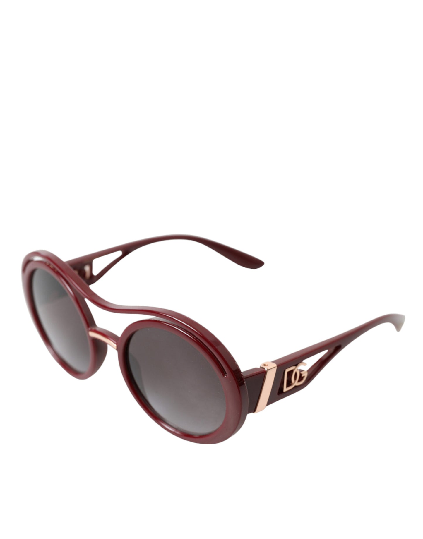 Dolce & Gabbana Elegant Bordeaux Round Sunglasses for Men