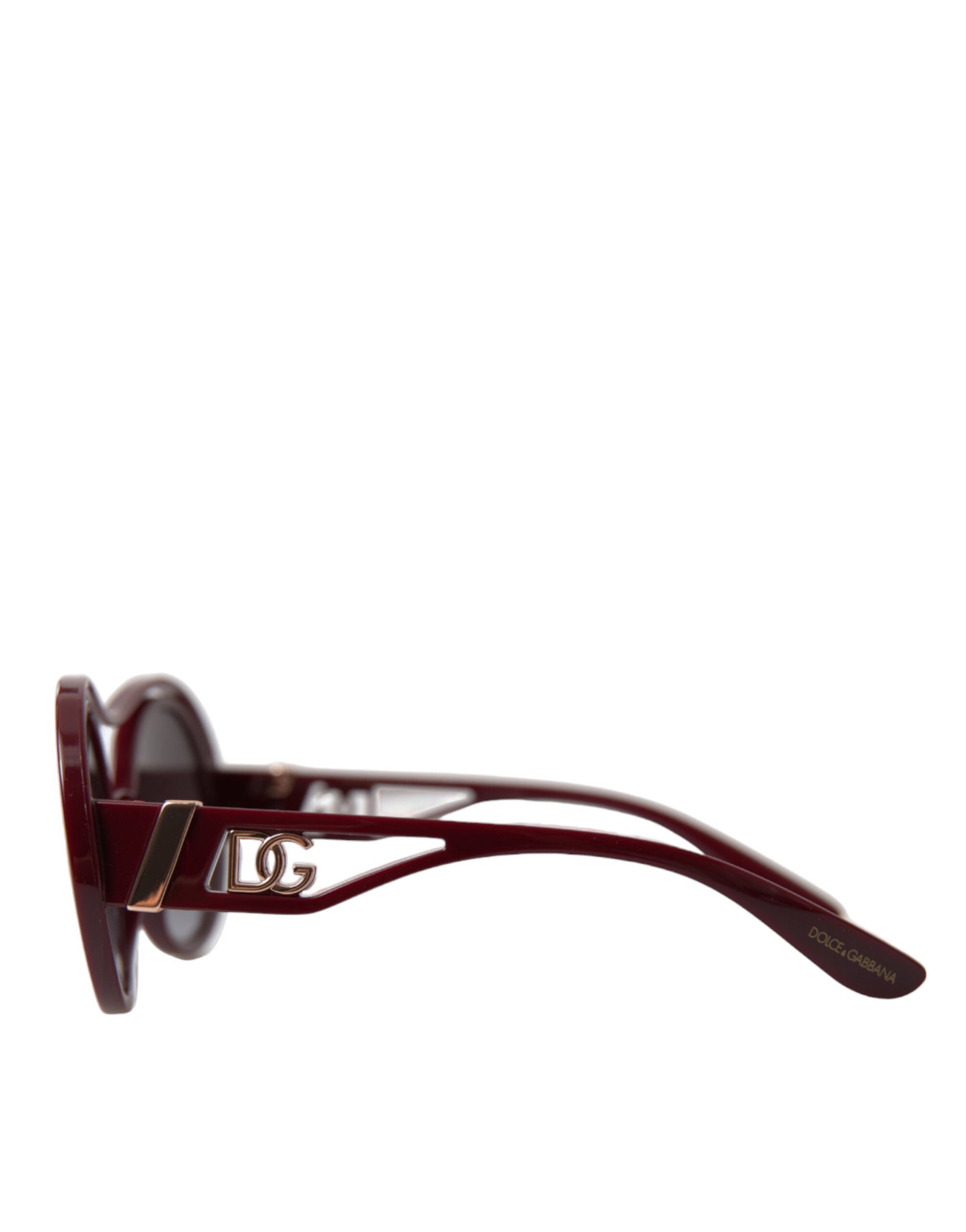 Dolce & Gabbana Elegant Bordeaux Round Sunglasses for Men