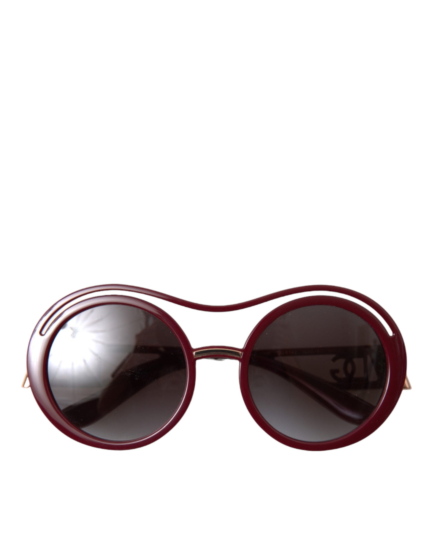 Dolce & Gabbana Elegant Bordeaux Round Sunglasses for Men