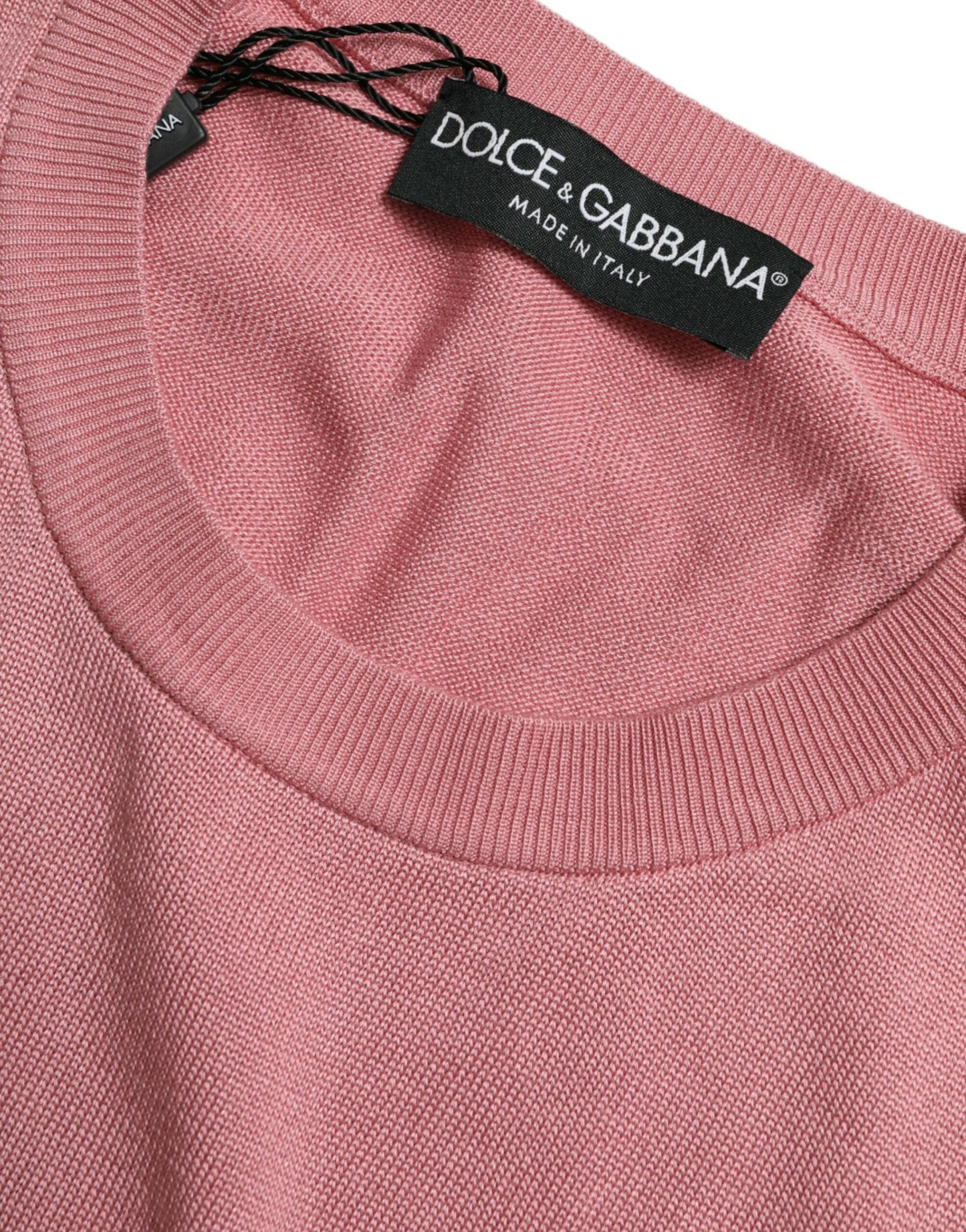 Dolce & Gabbana Pink Crew Neck Cropped Sleeveless Tank Top