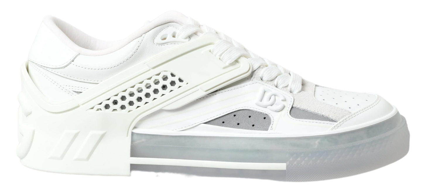 Dolce & Gabbana Elegant White Leather Low Top Sneakers