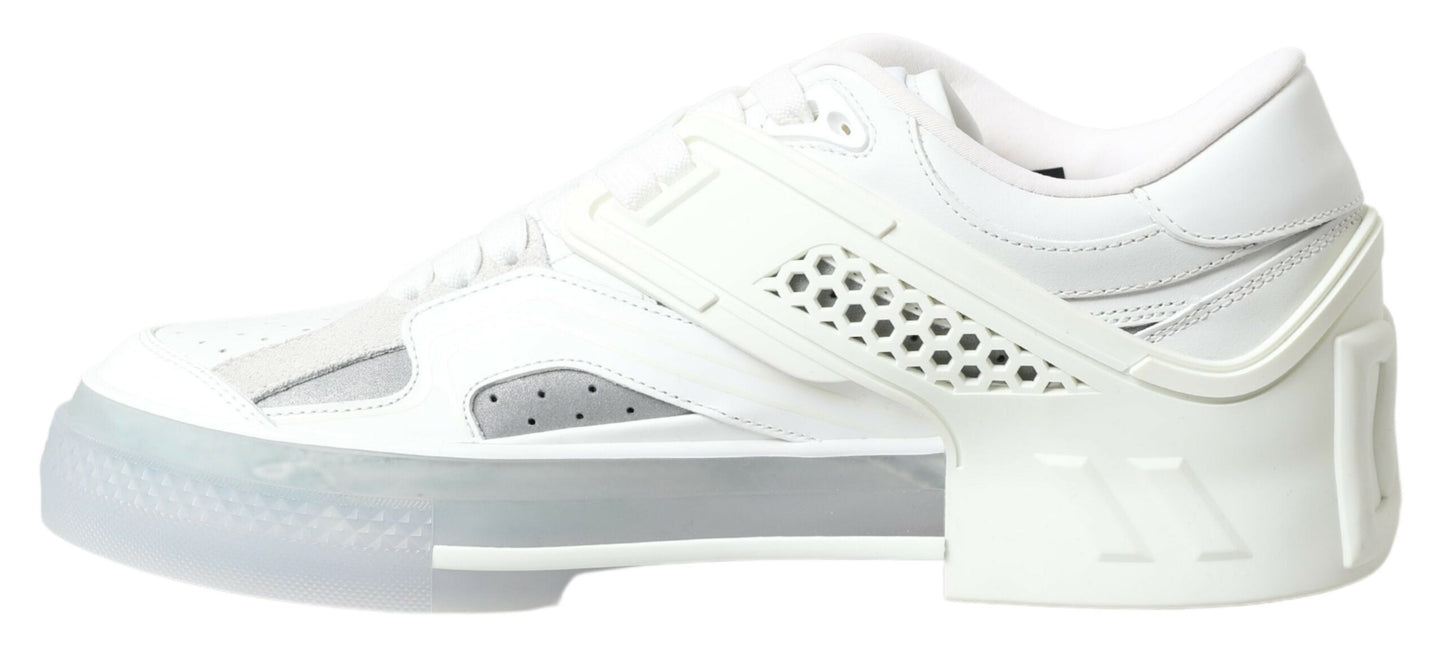 Dolce & Gabbana Elegant White Leather Low Top Sneakers