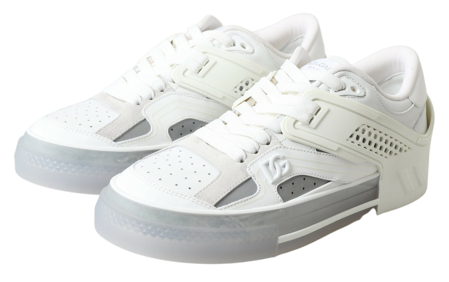 Dolce & Gabbana Elegant White Leather Low Top Sneakers