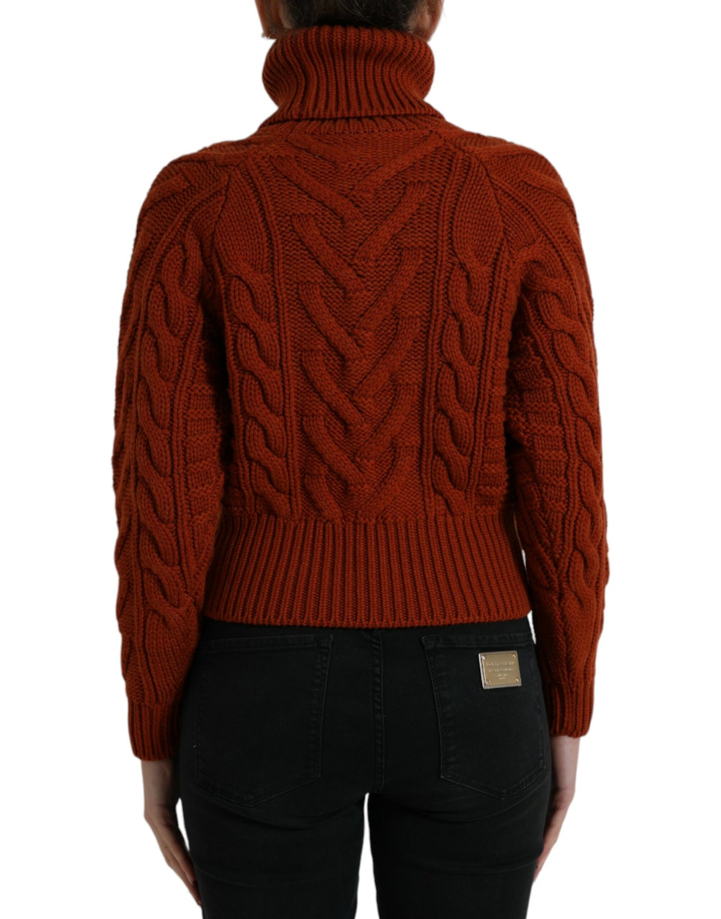 Dolce & Gabbana Brown Wool Knit Turtleneck Pullover Sweater