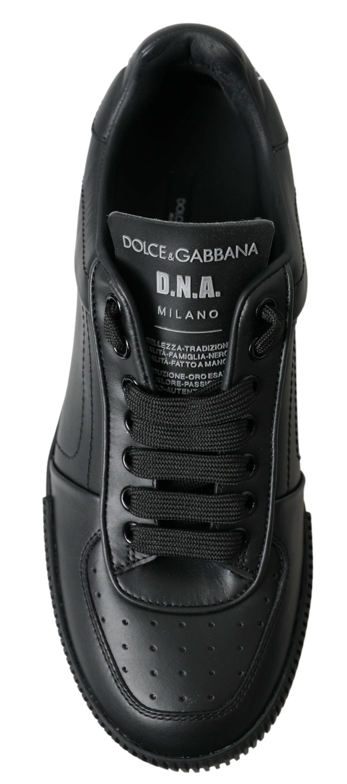 Dolce & Gabbana Elegant Black Leather Low Top Sneakers