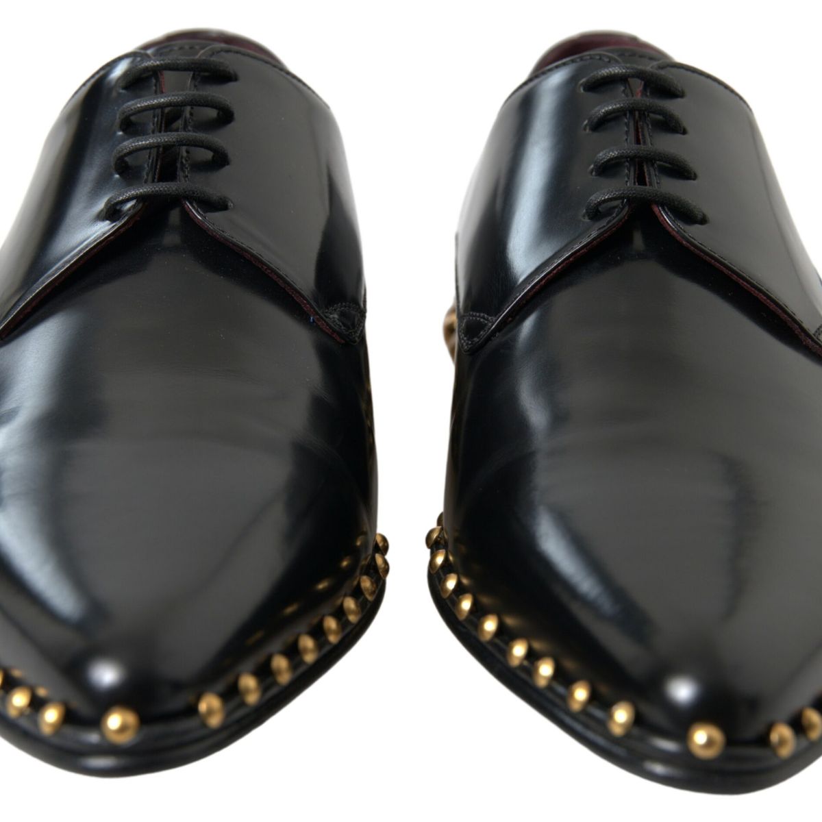 Dolce & Gabbana Elegant Gold-Accented Black Leather Dress Shoes