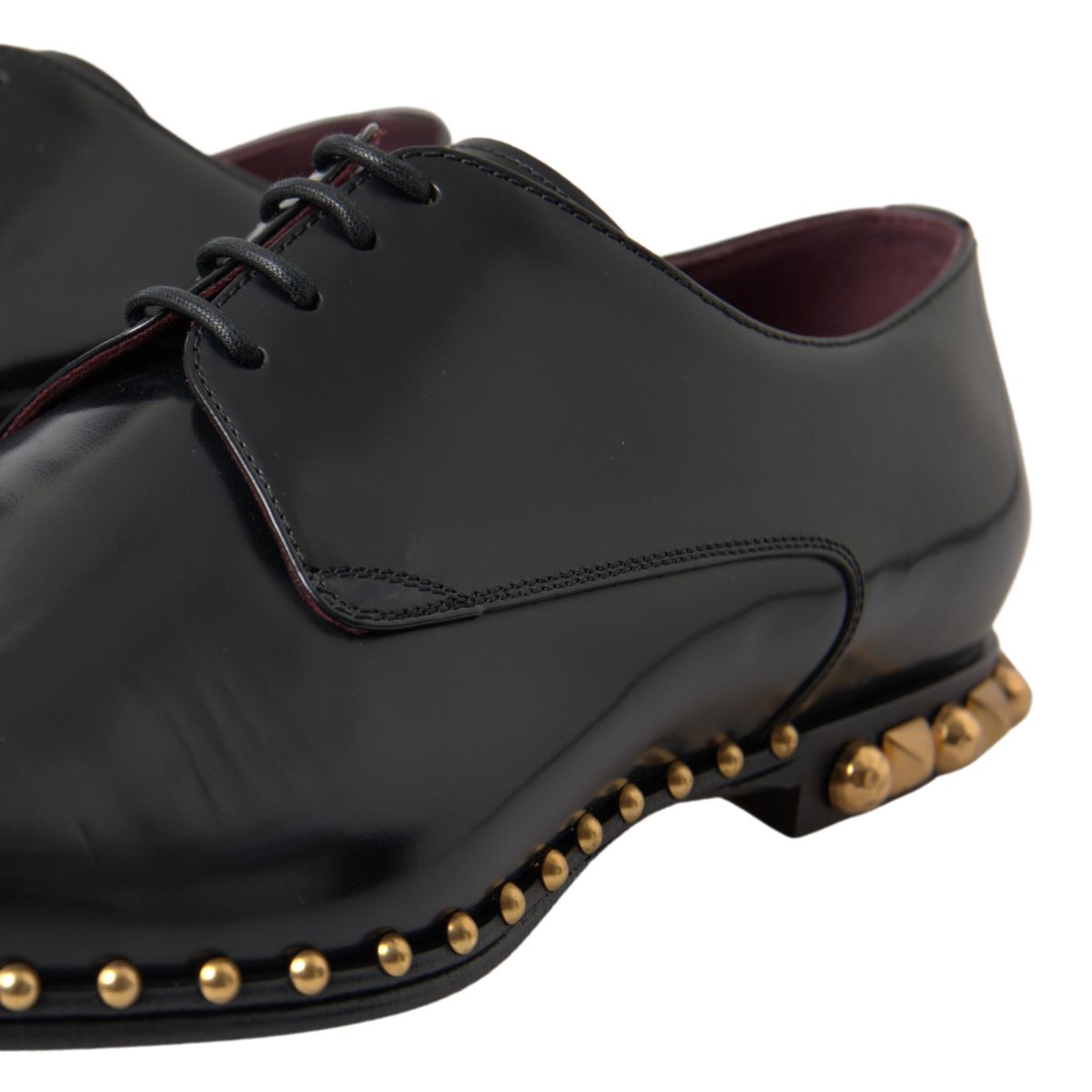 Dolce & Gabbana Elegant Gold-Accented Black Leather Dress Shoes