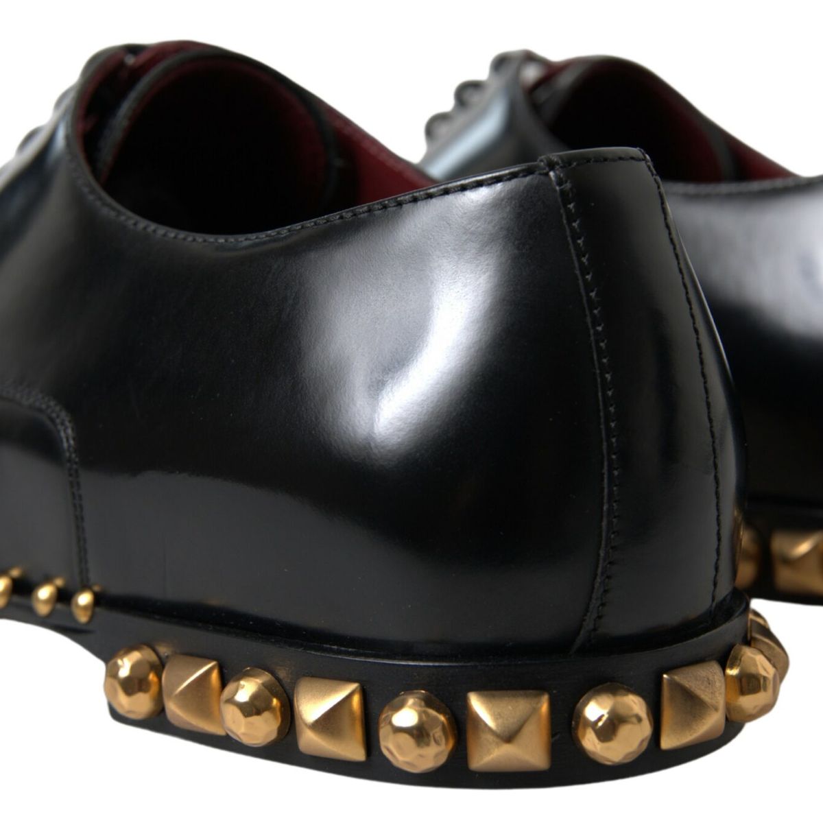 Dolce & Gabbana Elegant Gold-Accented Black Leather Dress Shoes