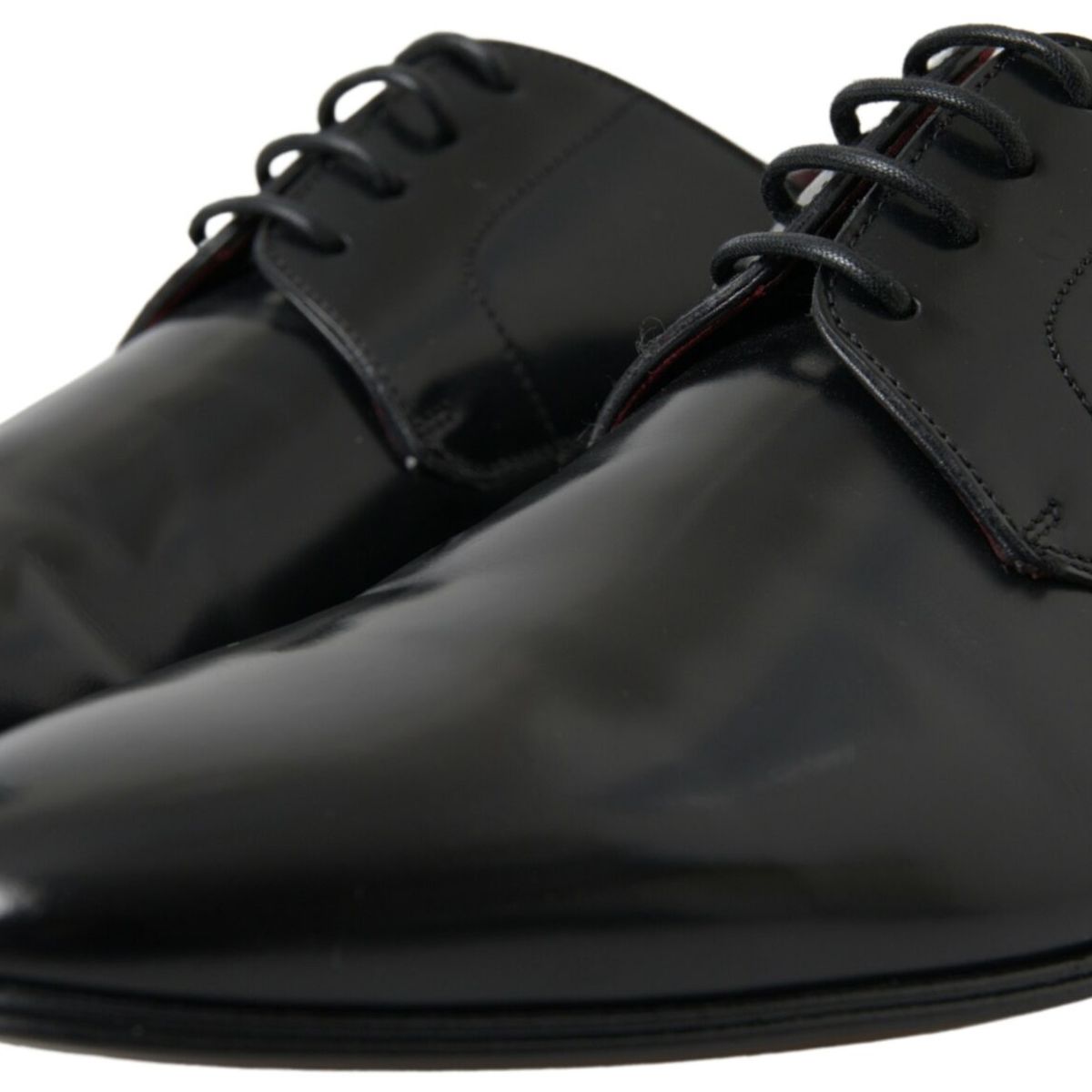 Dolce & Gabbana Black Leather Gold Formal Shoes