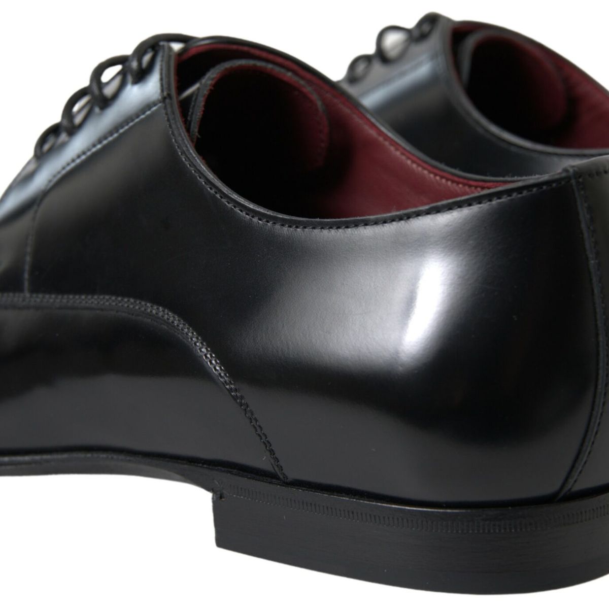 Dolce & Gabbana Black Leather Gold Formal Shoes