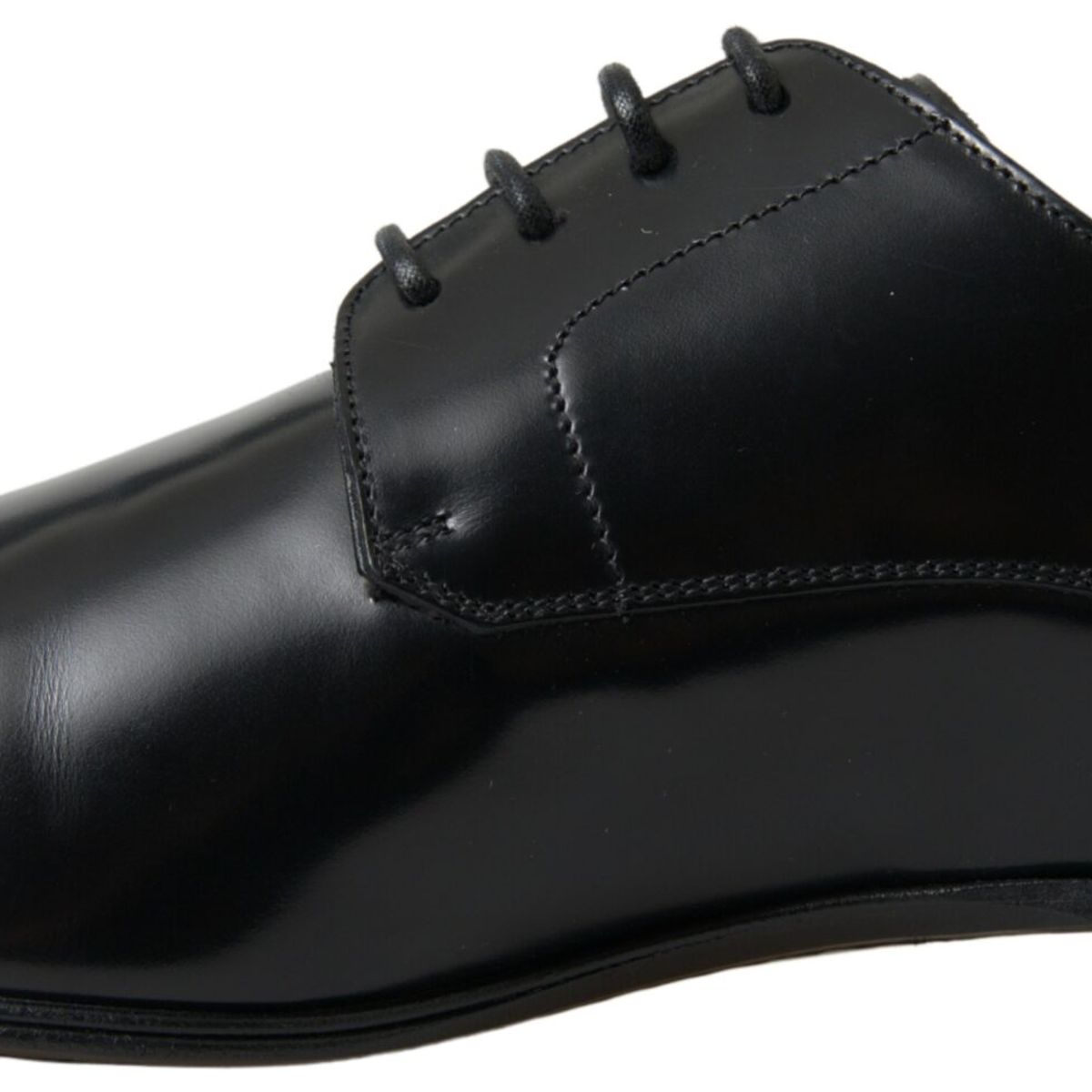 Dolce & Gabbana Black Leather Gold Formal Shoes