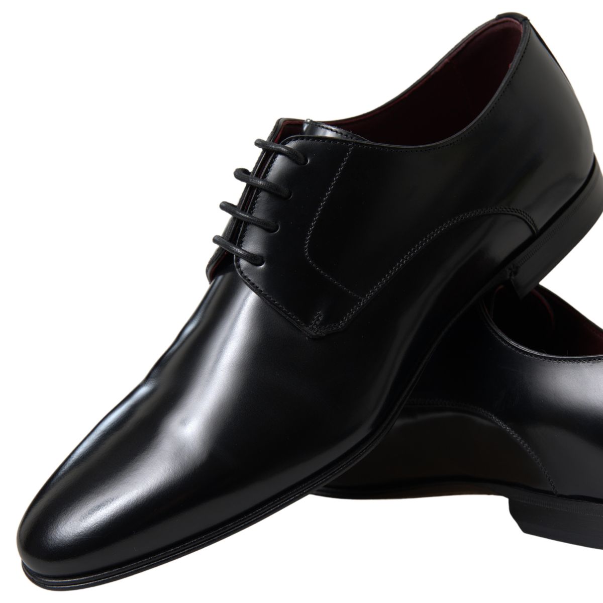 Dolce & Gabbana Black Leather Gold Formal Shoes