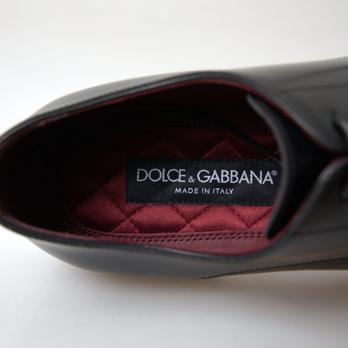 Dolce & Gabbana Black Leather Gold Formal Shoes